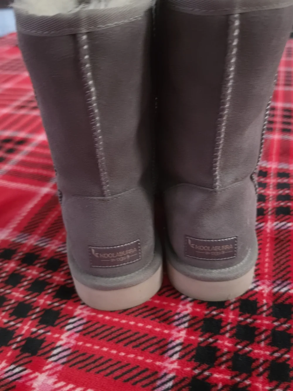 Koolaburra Gray Faux-Shearling Ankle Booties